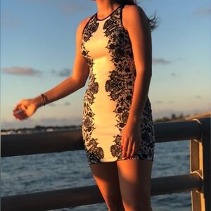 Black and White Formal, homecoming or junior prom dress